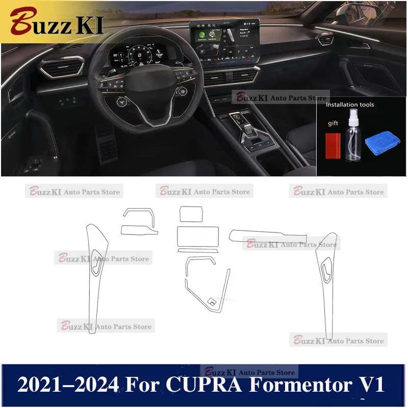 2021-2024 For CUPRA Formentor V1 TPU Pre Cut Navigation Gear Console Car Interior Repair Protect Car Film Anti-scratch Sticker