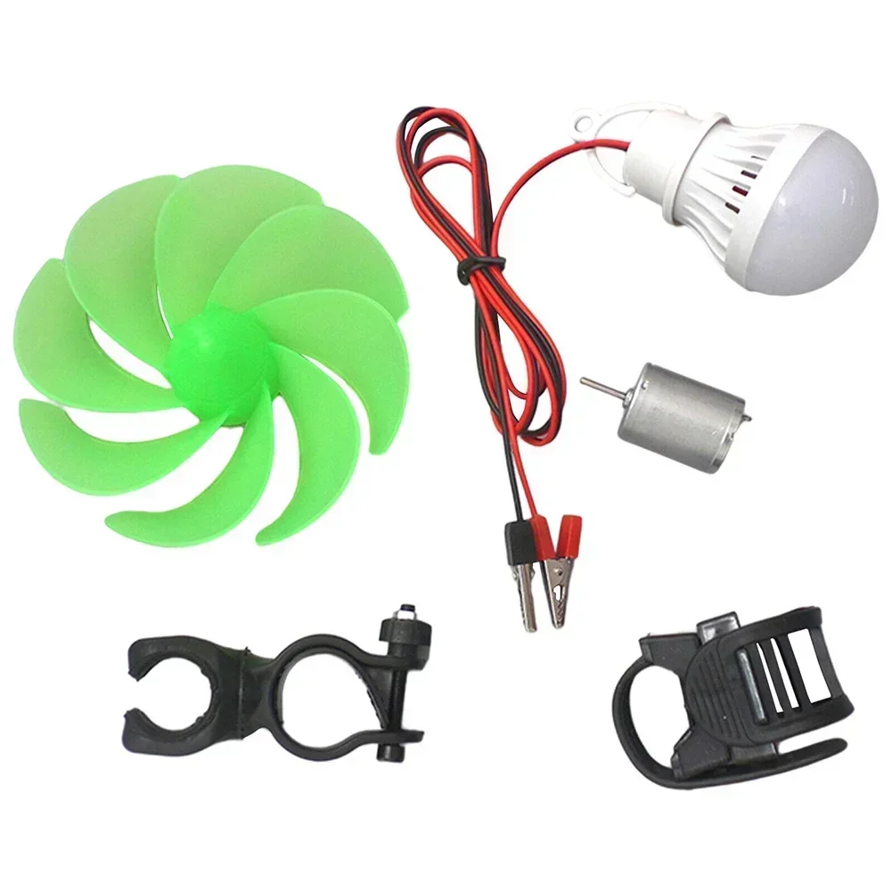 Mini Wind Turbine Motor Blade DIY Kit, Alternative Energy Generator With LED, ABS Material, DC Power Generation Mode