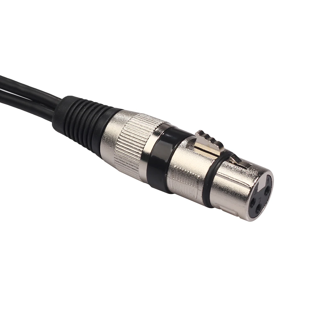 XLR Splitter Cable 1 Female To 2 Male 3 Pin XLR Female To Dual XLR Male Patch Y Cable Microphone Splitter Cord Mic Audio Cable