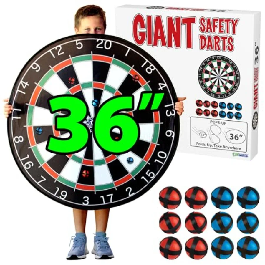 

36" Giant Dart Board for Adults and , 25% Larger Than the Competition for Ultimate Indoor Fun and Outdoor Fun, Party Game for F