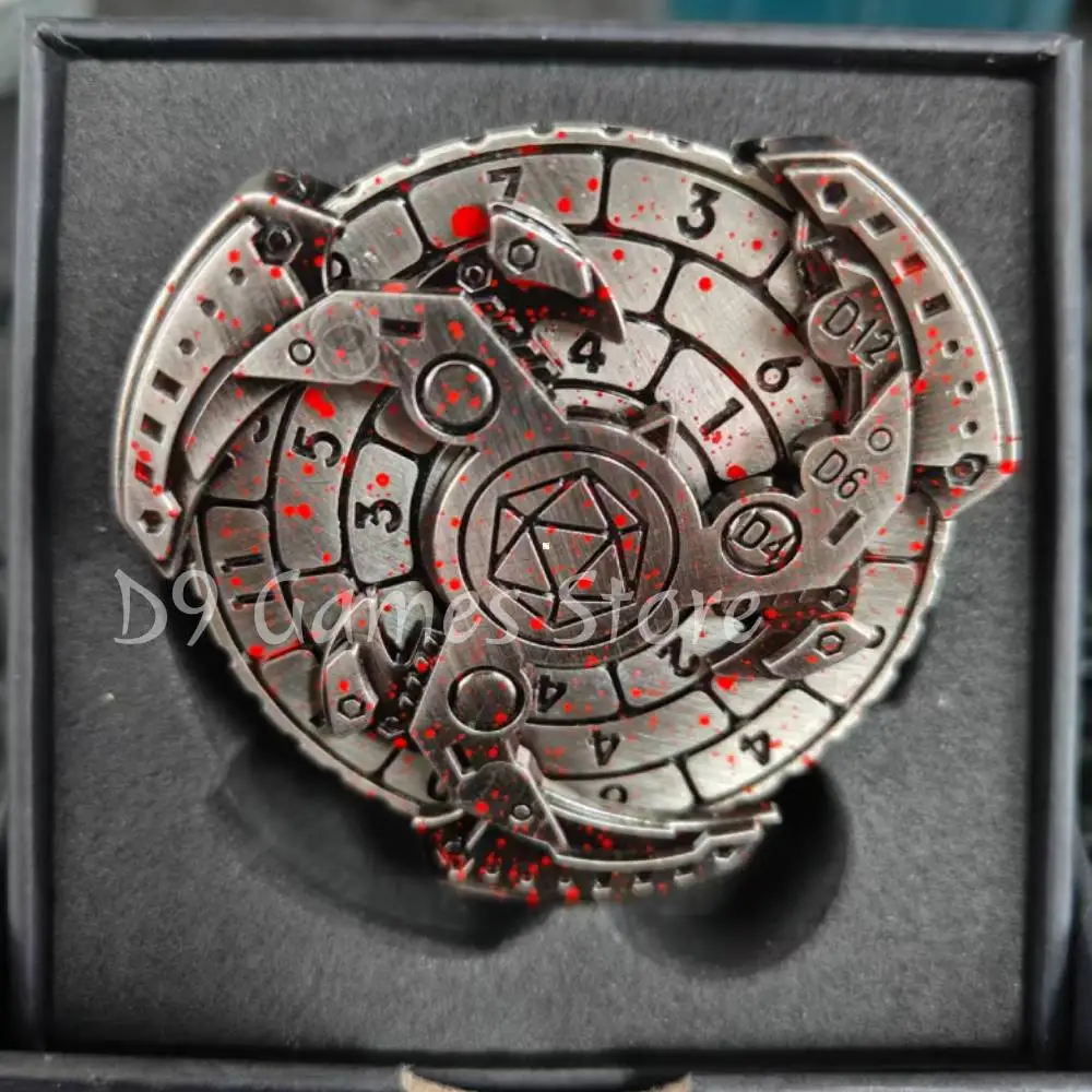 

Punk Style Roulette Dices 7 in 1 Metal Rotary Compass Dice Fingertip gyro dice Dragon Cthulhu RPG DND Dice Board Game Accessorie