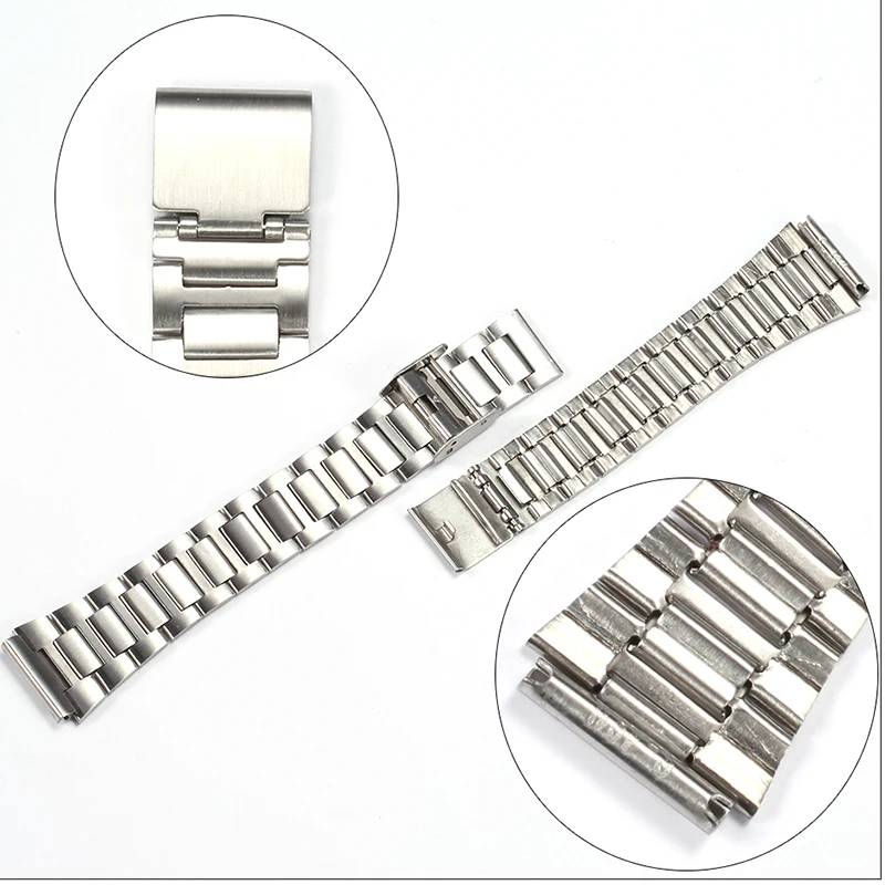 Metal Strap Stainless Steel Bracelet Straps 18mm Fold Buckle Silver For Casio Men\'s AE1200WH-1A AE1100W Replacement Watch Band