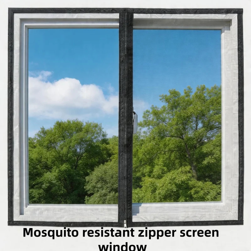Chain style mosquito proof window mesh, open type breathable, detachable window mesh, magic tape invisible window mesh