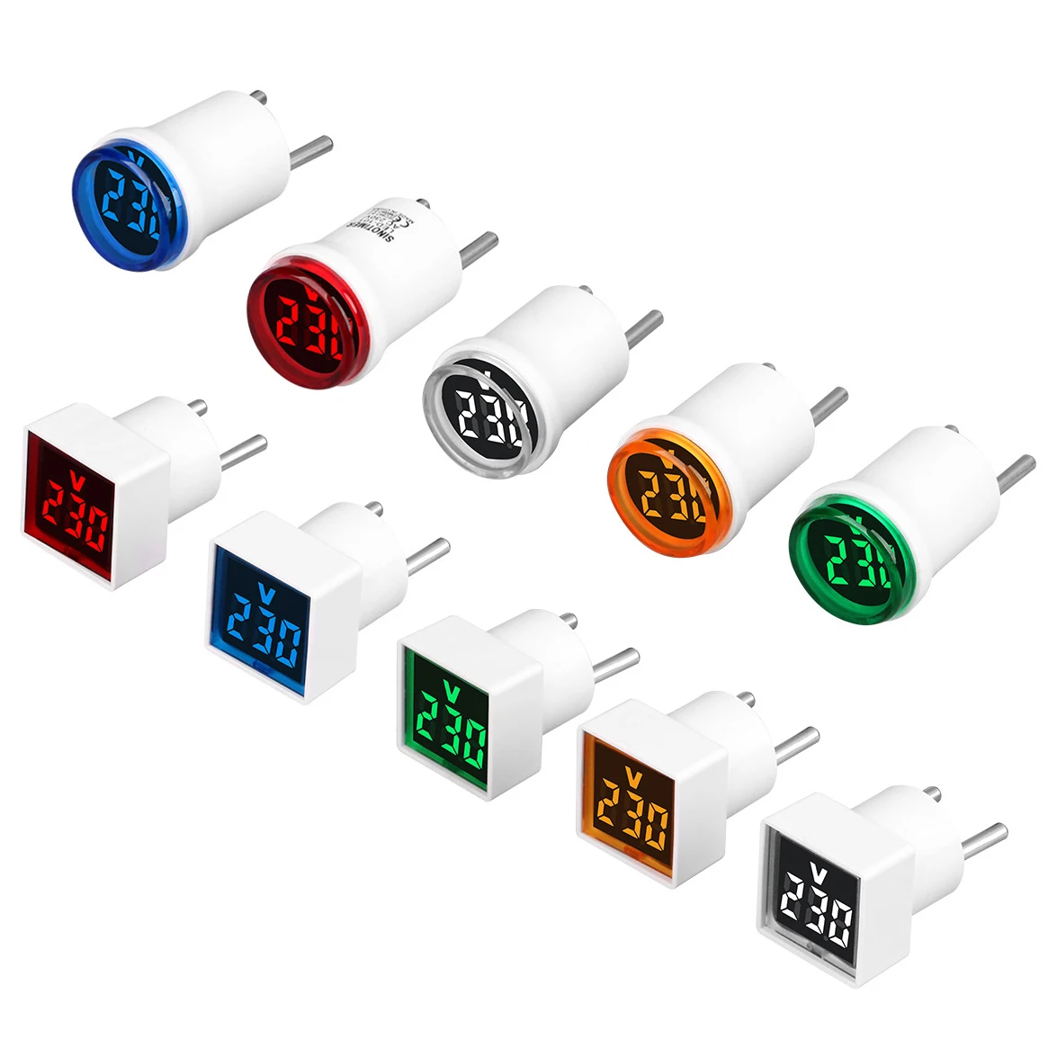 AC 220V EU Plug Voltage Meters Tester LED Display Voltmeter EU Type Electrical Volt Meter Wall Flat Measuring Socket Monitors