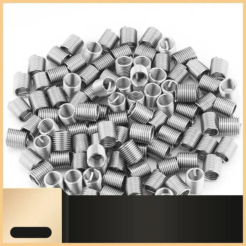 

100Pcs M8X1.25X2D Stainless Steel Coiled Wire Insert Set Helical Threaded Insert Wire Screw Sleeve Threads Repair Tools-N30R
