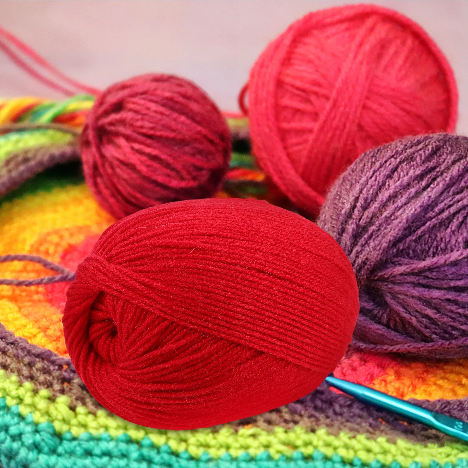 

100G Red Wool Yarn Soft For Knitting Crocheting Diy Sweaters Blankets Hats Scarves Socks Clothing Craft Projects Crochet