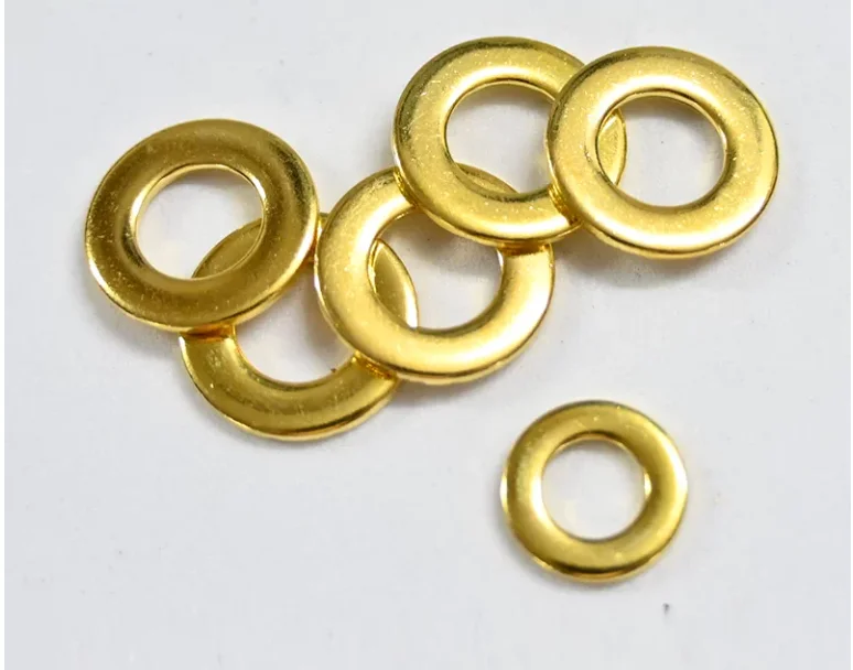 20PCS Gold stainless steel hex nut anti-loose nut locking screw flat elastic washer M3M4M6M8