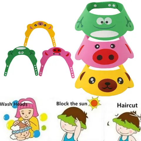 Adjustable Baby Shower Hat Toddler Kids Shampoo Bathing Shower Cap Wash Hair Shield Direct Visor Caps Baby Care Protect