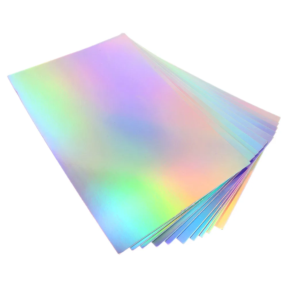 10 Sheets Holographic Birthday Card Decorative Colored Cardstock Crafts Paper Child