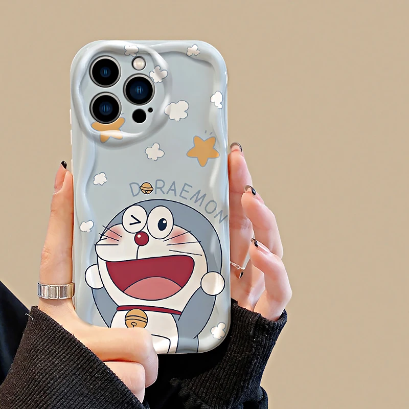 Cartoon Doraemon Phone Case for iPhone 15 14 Plus 13 12 11 Pro Max XS X XR  8 7 6 SE 2022 2020 Soft Silicone Wavy Edge Back Cover - AliExpress ...
