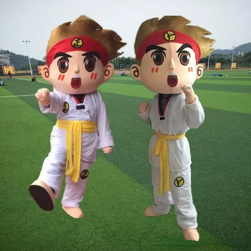 Custom taekwondo walking cartoon puppet costume enterprise event opening stage publicity performance props costume mascot