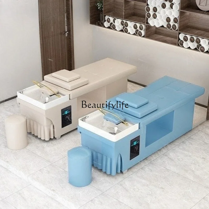 

03.Salon Shampoo Bed SPA Water Circulation Fumigation Head Therapy Massage Bed Hair