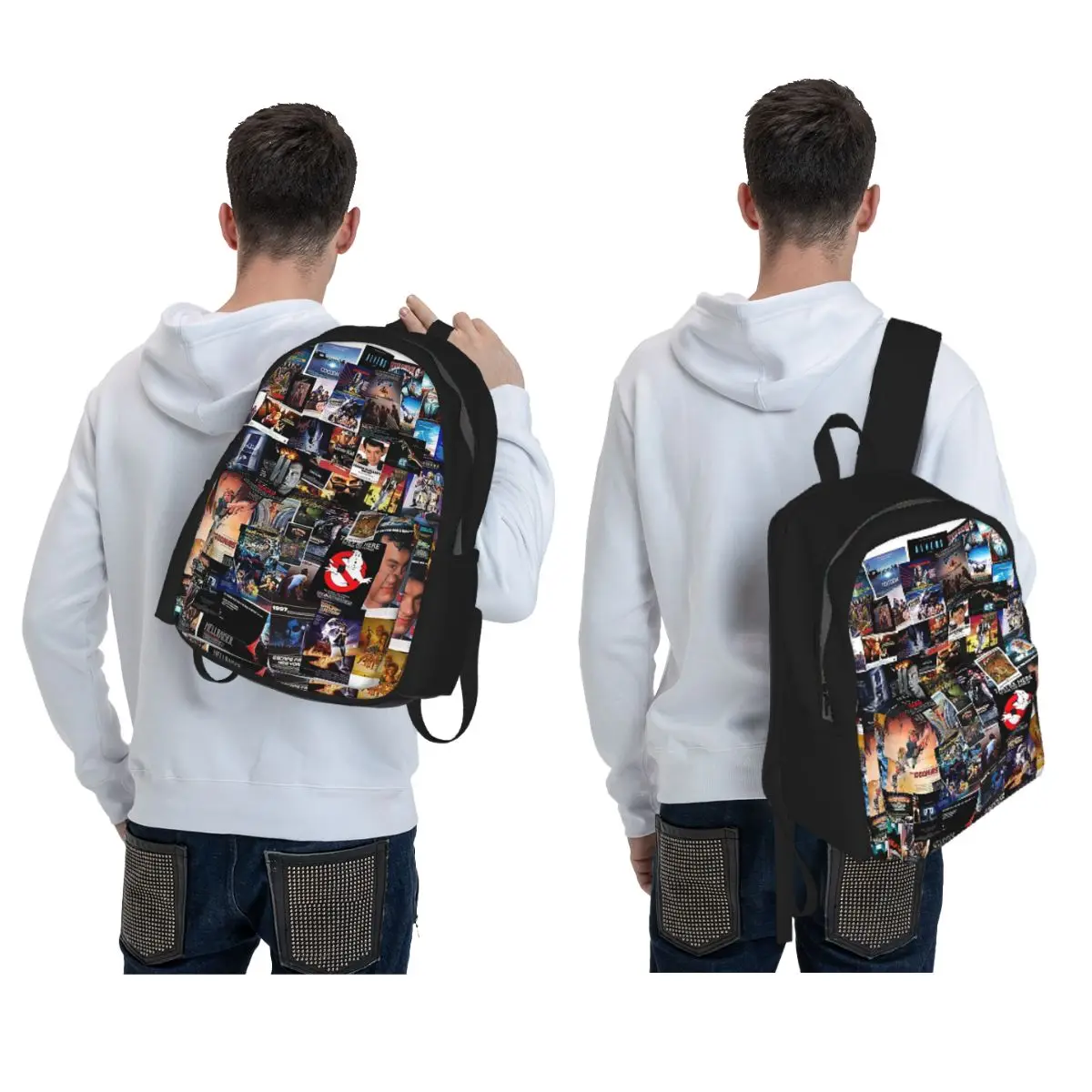 1980s Movie P Backpack Student BookBag Kids School Bag Computer Shoulder Bags for Men Women