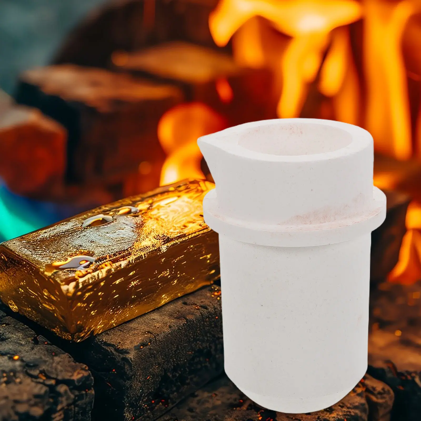 0.5kg Quartz Crucible for Melting Gold Silver Copper Aluminum High Temp Stable Crucible Kit for Jewelry Casting DIY Metalworking