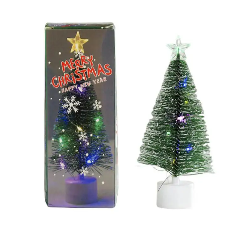 LED Colorful Light-emitting Christmas Pine Needle Tree Christmas Gift Window Desktop Decoration Small Ornaments Christmas Tree