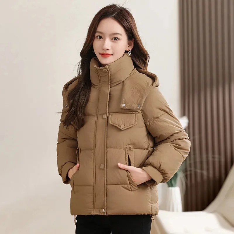 

Пуховики, новое пуховое пальто с хлопковой подкладкой, женские парки, осенне-зимняя верхняя одежда, модная теплая хлопковая куртка, пуховик с капюшоном, женская