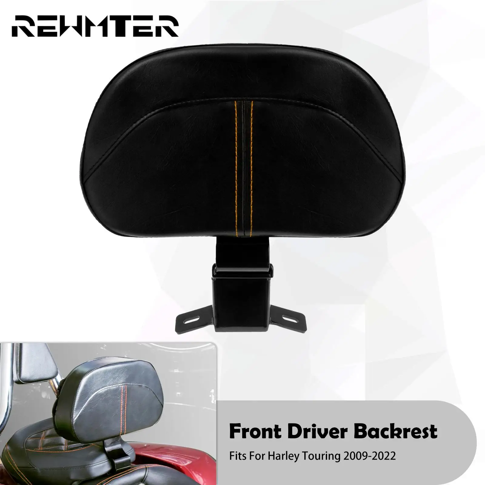 Motorcycle Front Rider Driver Backrest Mounting Kit Black For Harley Touring Road King CVO Limited Electra Street Glide 2009-22