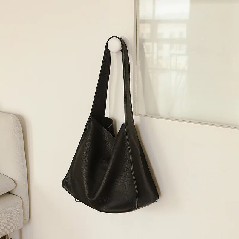 

Leather Women's Bag Lazy Large Capacity Tote Commuter Soft Leather Shoulder Bag Casual Crossbody Purses And Handbags