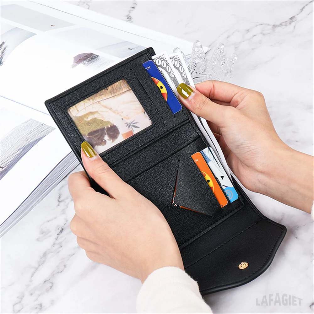 Classical Print Plaid Folding Wallet Various styles Fashion Purse Women Retro Simple Student Young Personality Buckle Money Clip