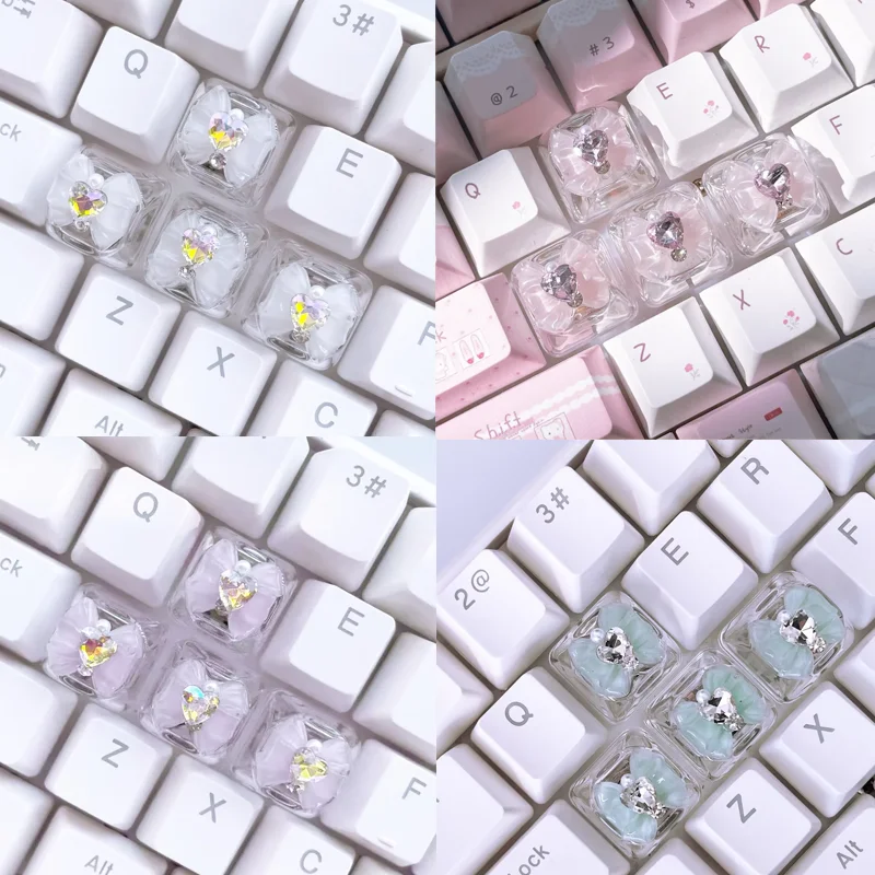 butterfly keycaps Cute mechanical keyboard Transparent replaceable keycaps Personalized backlit DIY decorative keycaps