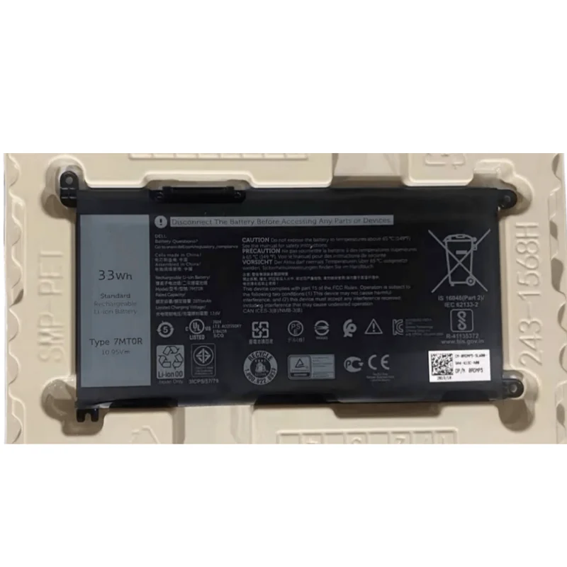 100%Brand New7MT0R 10.95Volt33Watt-hourDN33XThe battery is suitable forChromebook 3400 5488 5493 5593