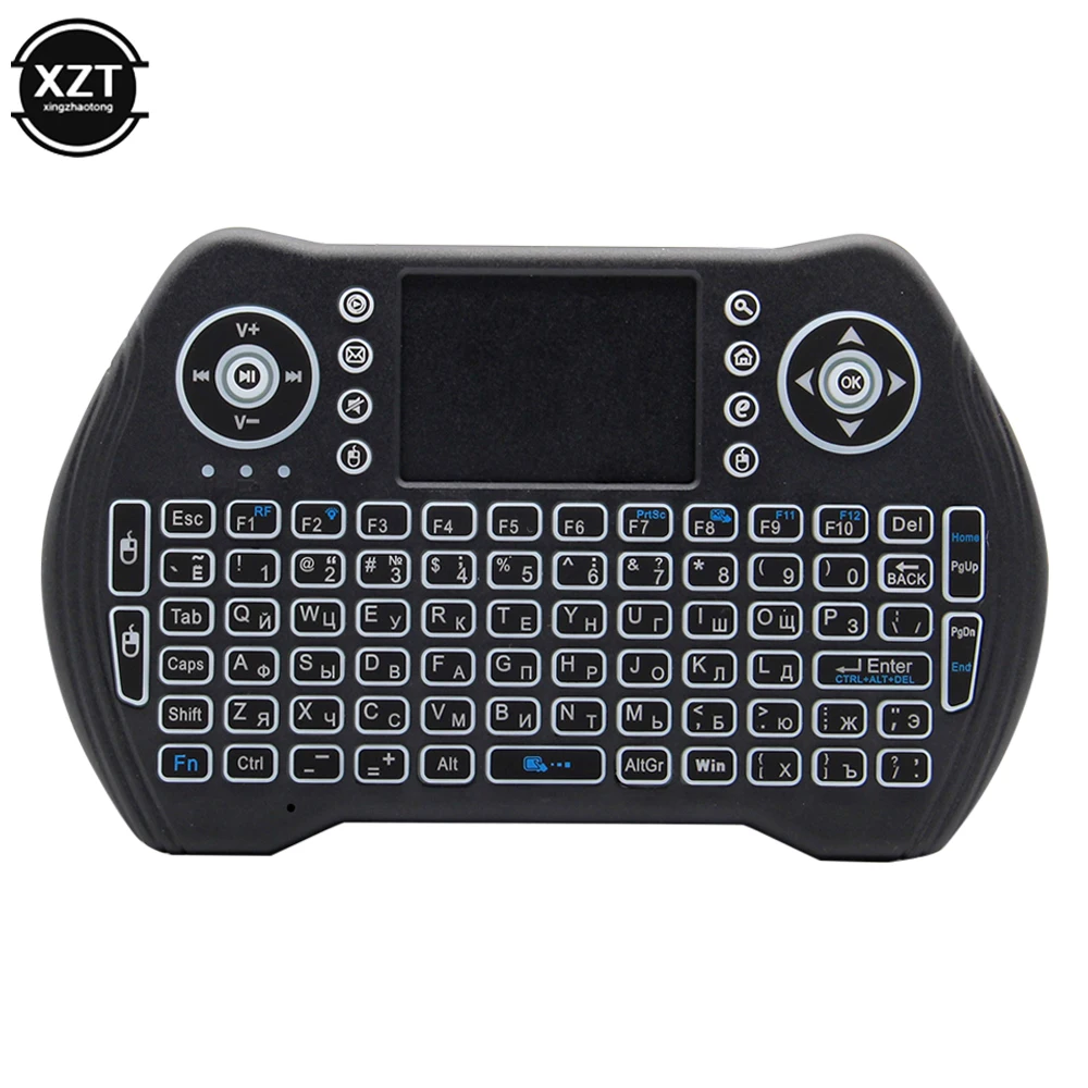 MT10 Backlit English Russian 2.4G Air Mouse Remote Touchpad for Android TV Box PC I8 Mini Wireless Touchpad Keyboard