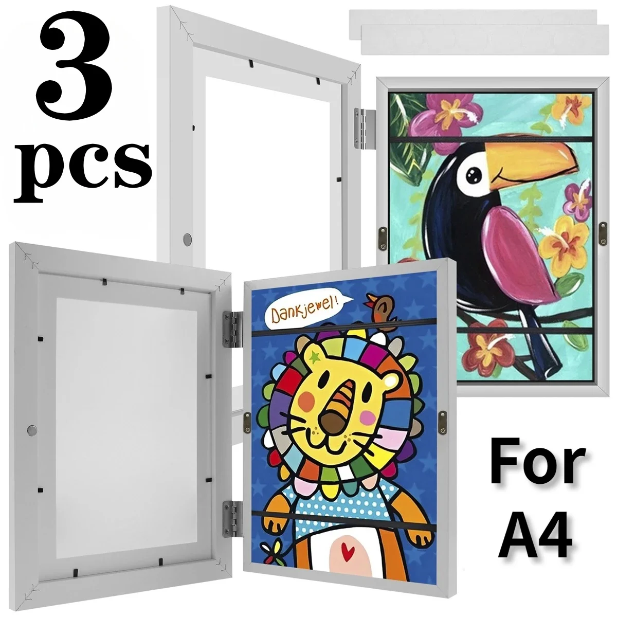 Children Art Frames Magnetic Front Opening for Poster Photo Drawing Paintings Pictures Kids Art Pictures Display Frames