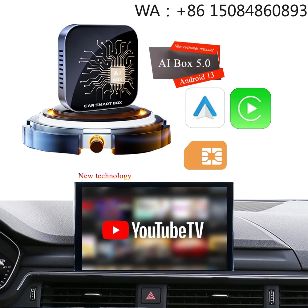 Wireless CarPlay Adapter Dual Band WiFi Voice Control Siri Online Map Stock Android Auto Universal Fitment
