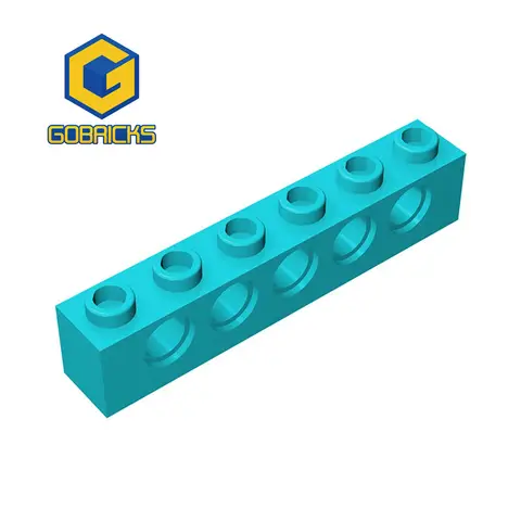 Gobricks 10PCS MOC 조립 입자 벽돌 3894 하이테크 벽돌 1x6, 5 홀 빌딩 블록 부품 DIY 교육 완구