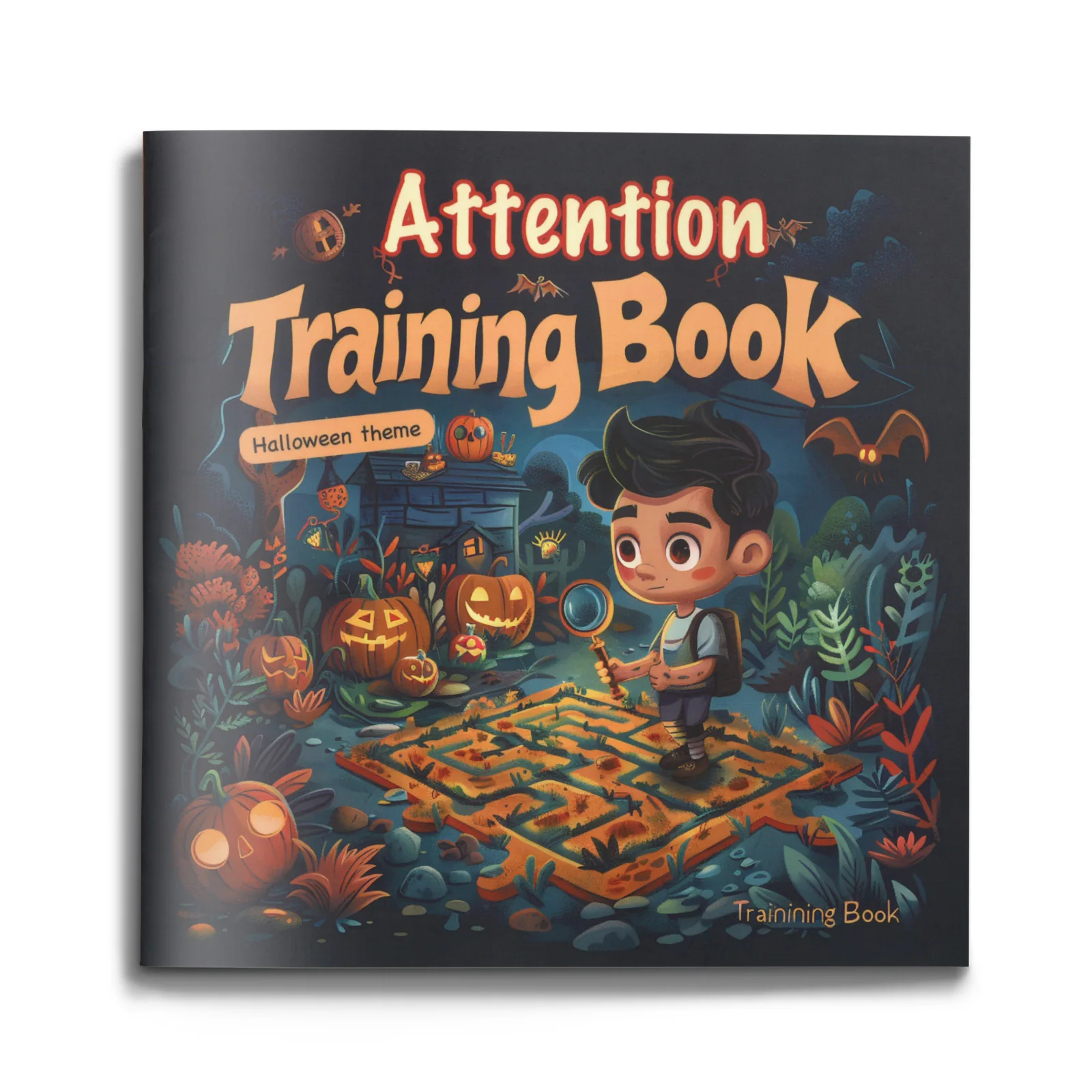 Kids Halloween Focus Practice Workbook, Toddler Concentration Training Activity Book, Fun Brain Game Book for Preschool Children