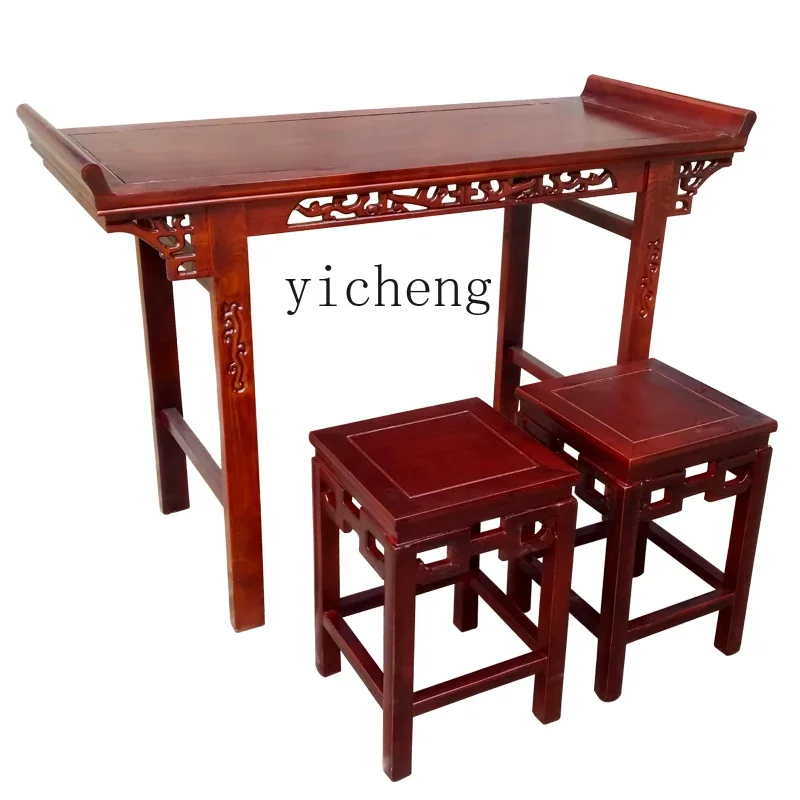 

Zf a Long Narrow Table in Chinese Antique Style Solid Wood Strip Table Household Living Room Simple Altar