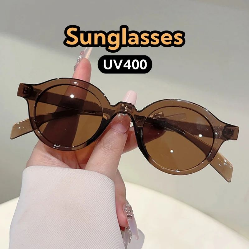 

New Retro Round Full Frame Sunglasses UV400 Sun Protection Outdoor Trendy Travel Beach Street Photography Shades Glasses