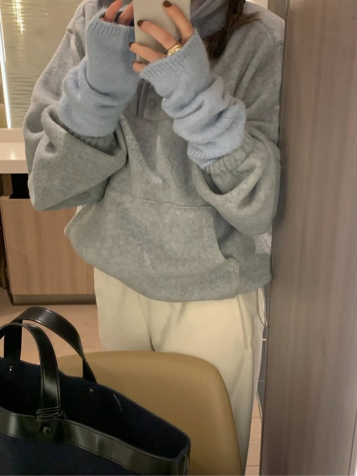 المرأة Fce البلوز عارضة فضفاض Dstring مقنعين Jaet التخسيس الوقوف طوق الخريف الشتاء جديد Sle النسخة الكورية