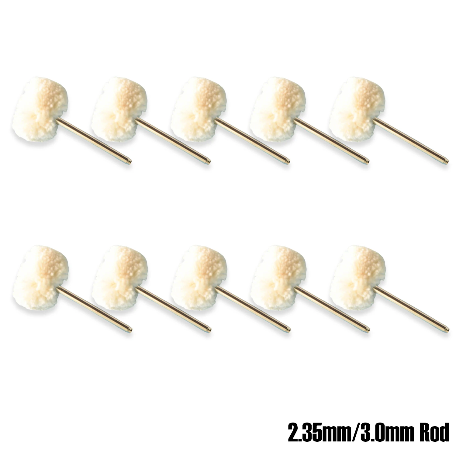10pcs Cashmere Polishing Buffing Wheel 2.35/3.0mm Shank Wool Ball for Jewelry Jade Watches Metal Grinding Rotary Tool Accessory