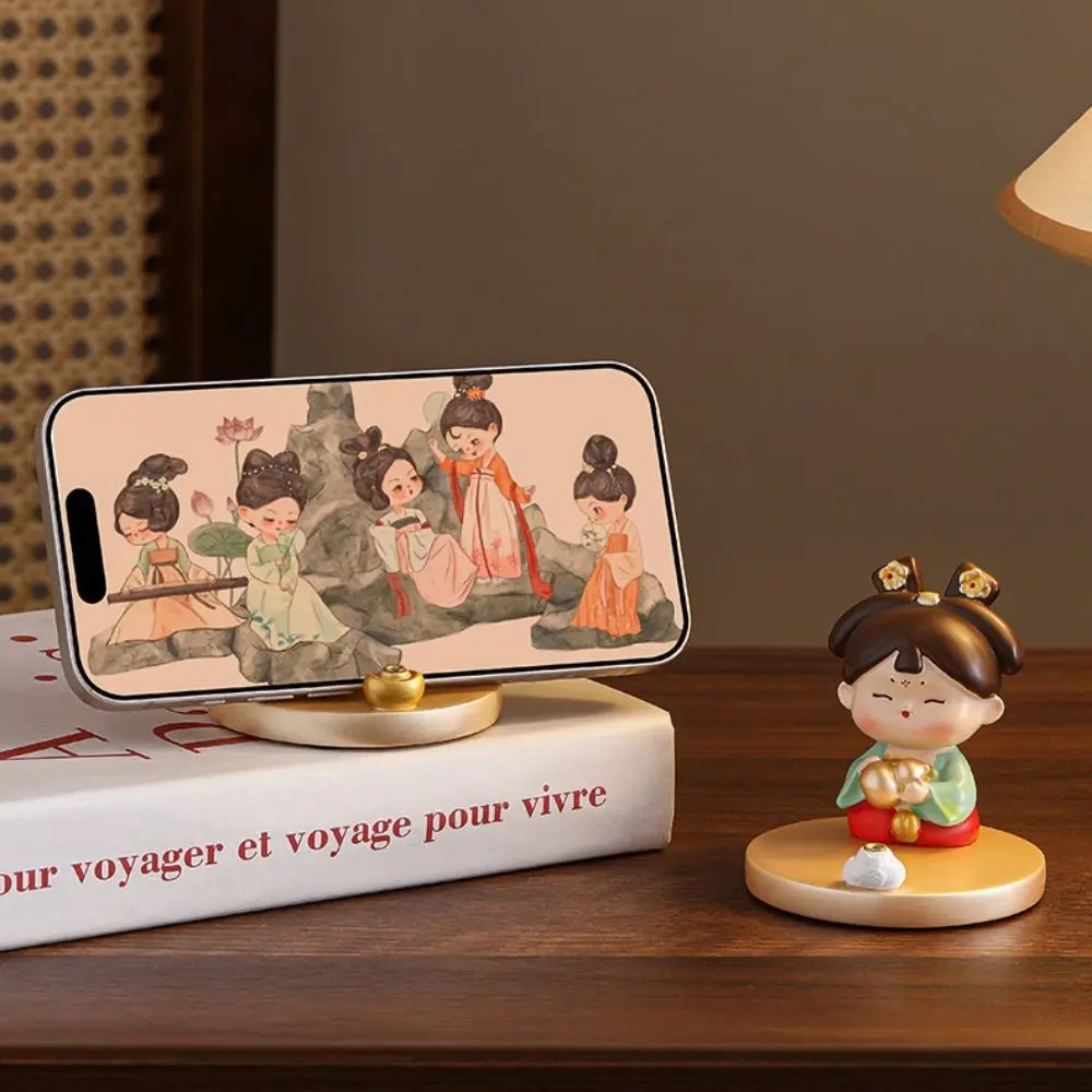 Harz alten Stil Telefon Ständer alte Kleidung Mädchen Anti-Rutsch chinesischen Stil Handy Halter Ins Statue