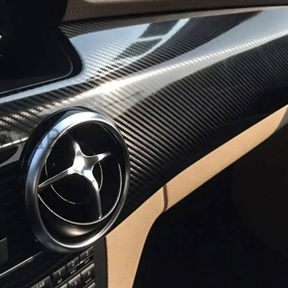 3D 4D 5D 6D 7D 8D Carbon Fiber Vinyl High Glossy Black Texture Film Wrap Car Motocycle Decal Sticker Color Change Interior Film