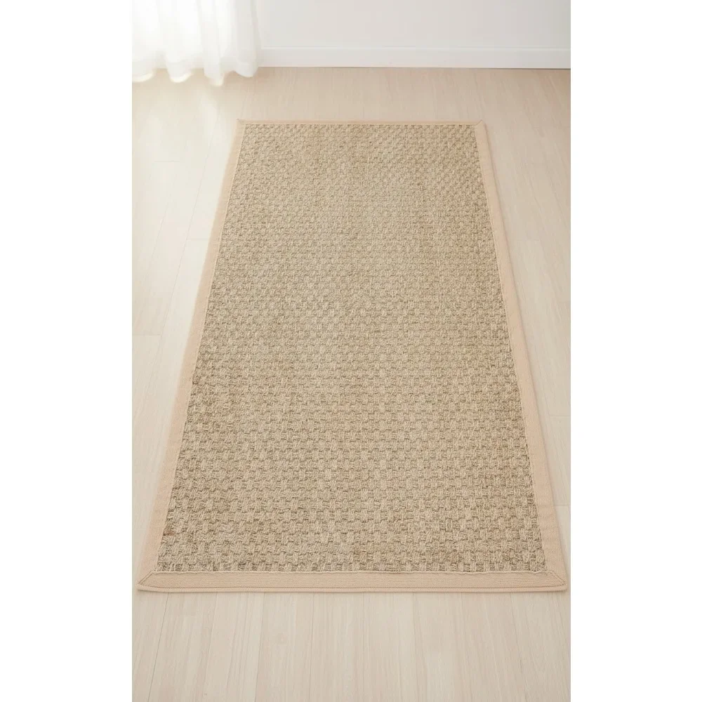

Natural Seagrass Area Rug 3x5 - Eco-Friendly Basketweave with Border for Farmhouse & Bohemian Decor