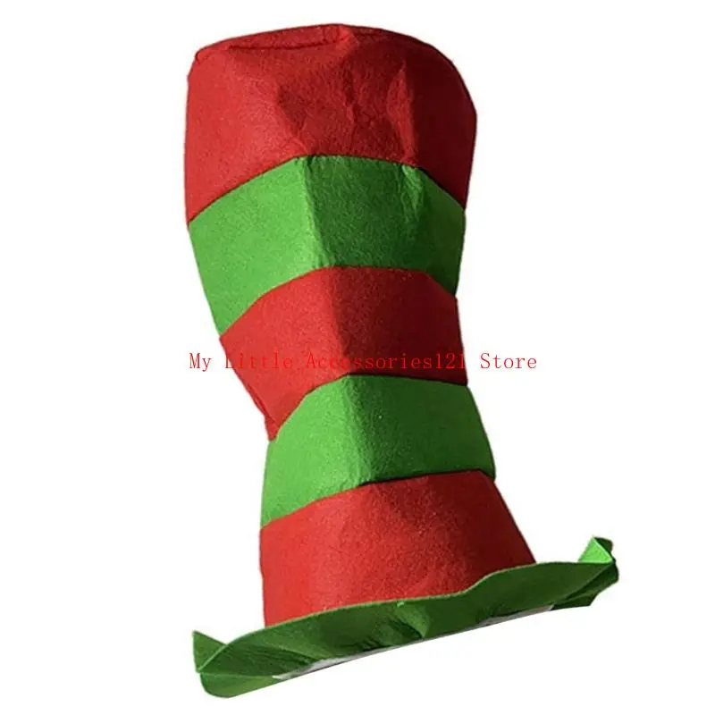 Cappello alto in tessuto non tessuto cappello a strisce colorate per esibizioni per festive cappello