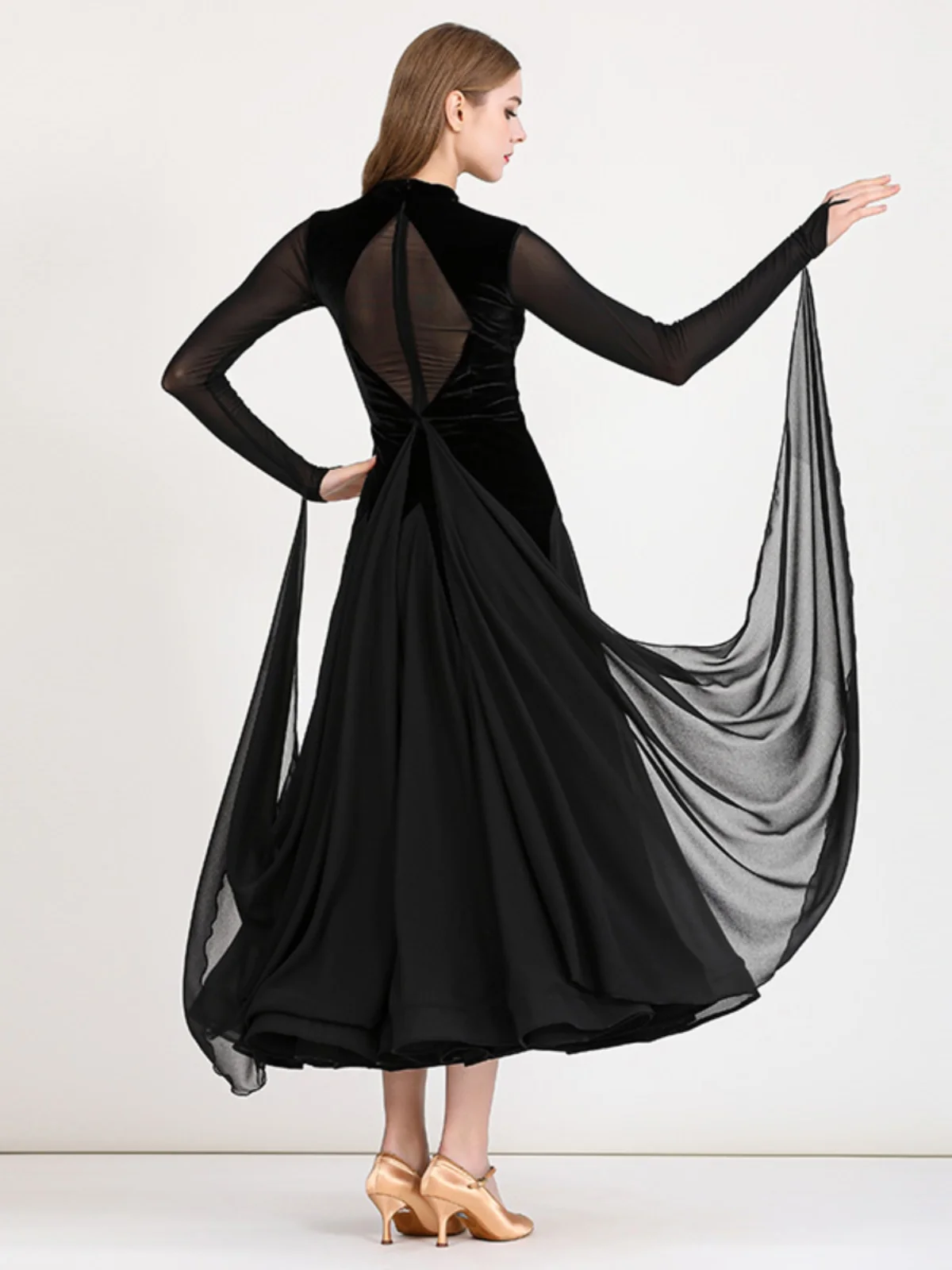 2025 femme adulte robe de danse moderne velours salle de bal danse pratique vêtements pratique vêtements My885