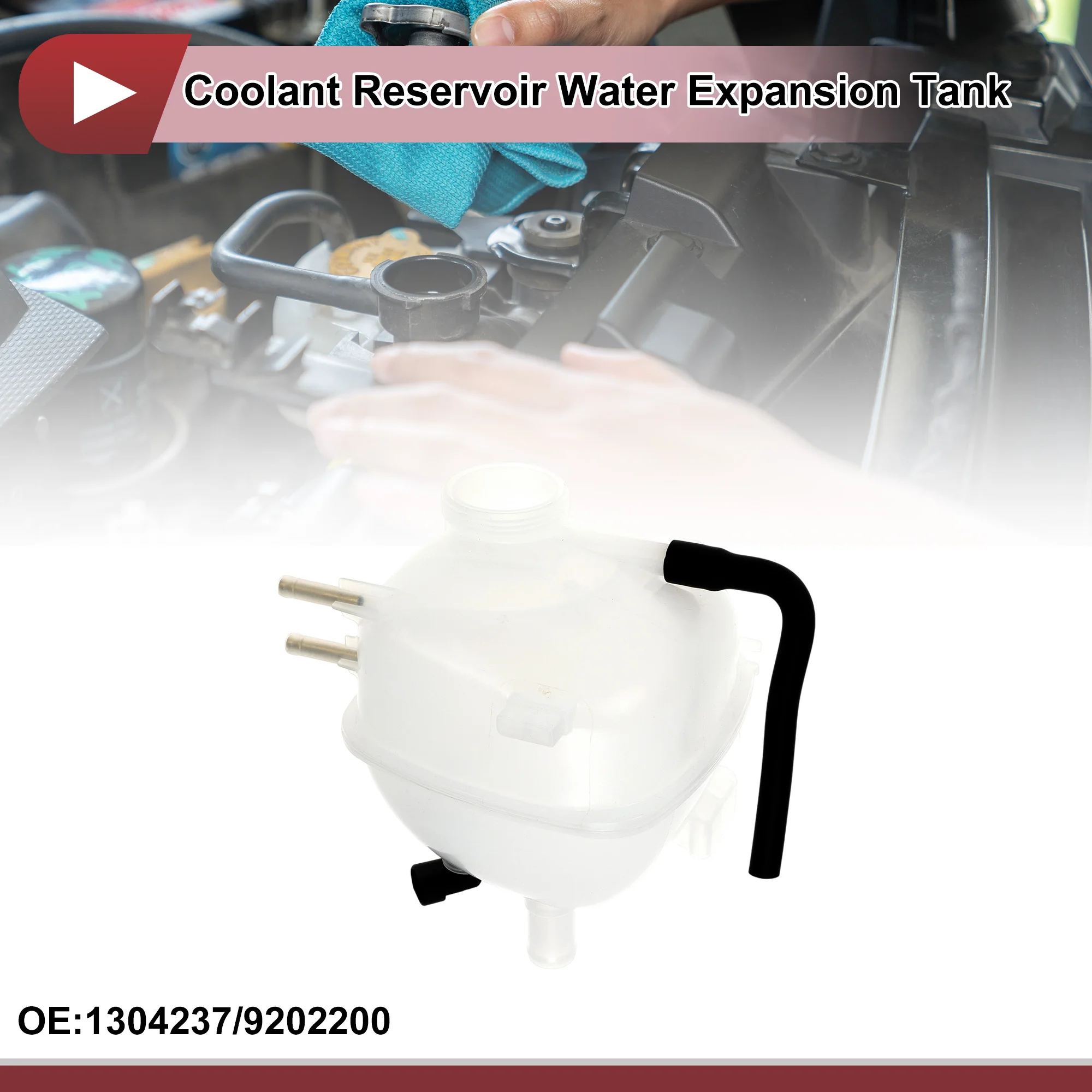 

UXCELL Engine Coolant Reservoir Water Expansion Tank for Vauxhall Vectra C 2000-2009 Coolant Radiator Bottle No.1304237