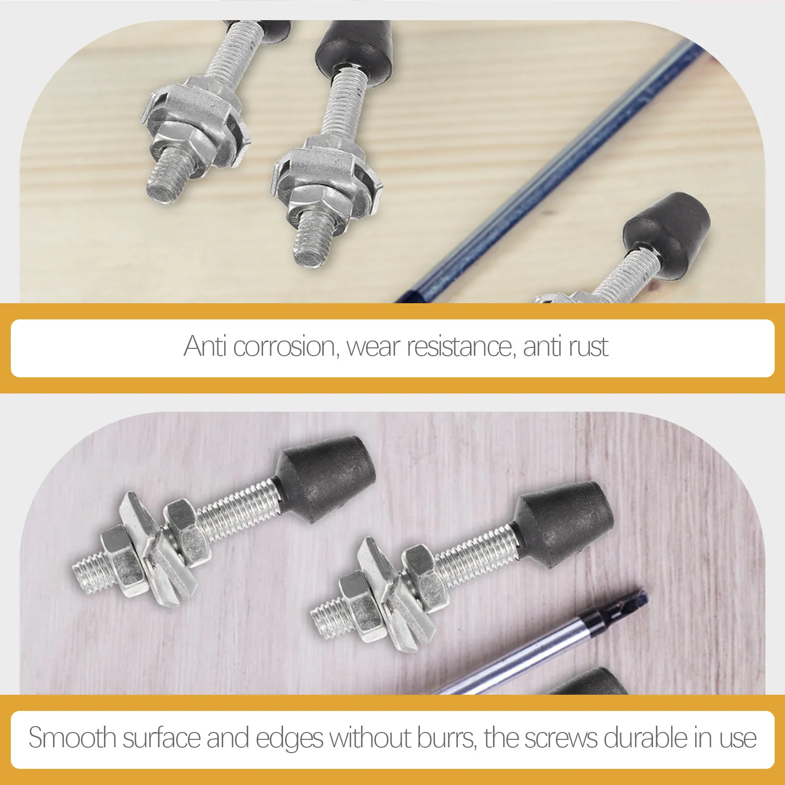 Toggle Clamp Screws for Workshop Users, Providing Stable Clamping Force, 6 Pcs M8 Galvanized Iron with Plastic Tips