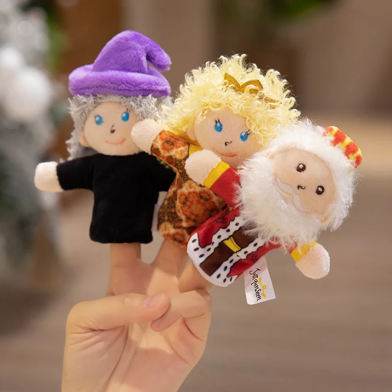 Leuke Sprookje Koninkrijk Serie Pluche Handpoppen Speelgoed Gezellige Cartoon Prins Prinses Vingerpoppetjes Grappige Kinderen Spel Props