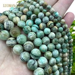 6 8 10 12MM Phoenix Jade Natural Stone Loose Round Spacer Beads for Jewelry Making DIY Bracelet Chrams Earrings Accessories 15''