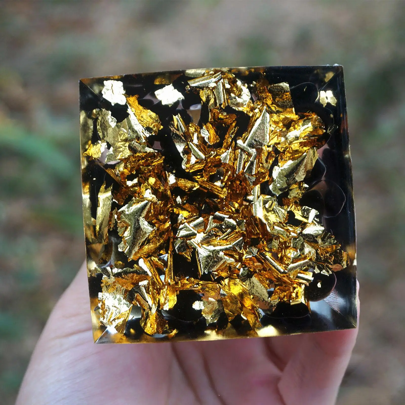 Orgonite Pyramid Ornament Home Decor for Anniversaries Holiday Christmas