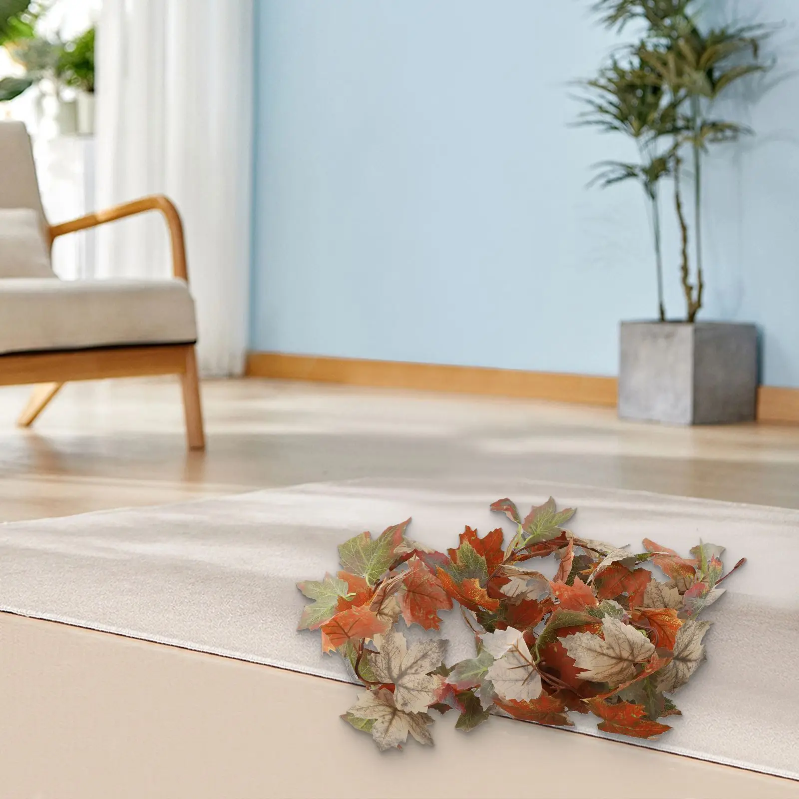 

Artificial Leaves Fall Leaf Garland Hanging Vines For Home Xmas Fireplace Party Decorative Garland Simulated Maple Leaf Vine