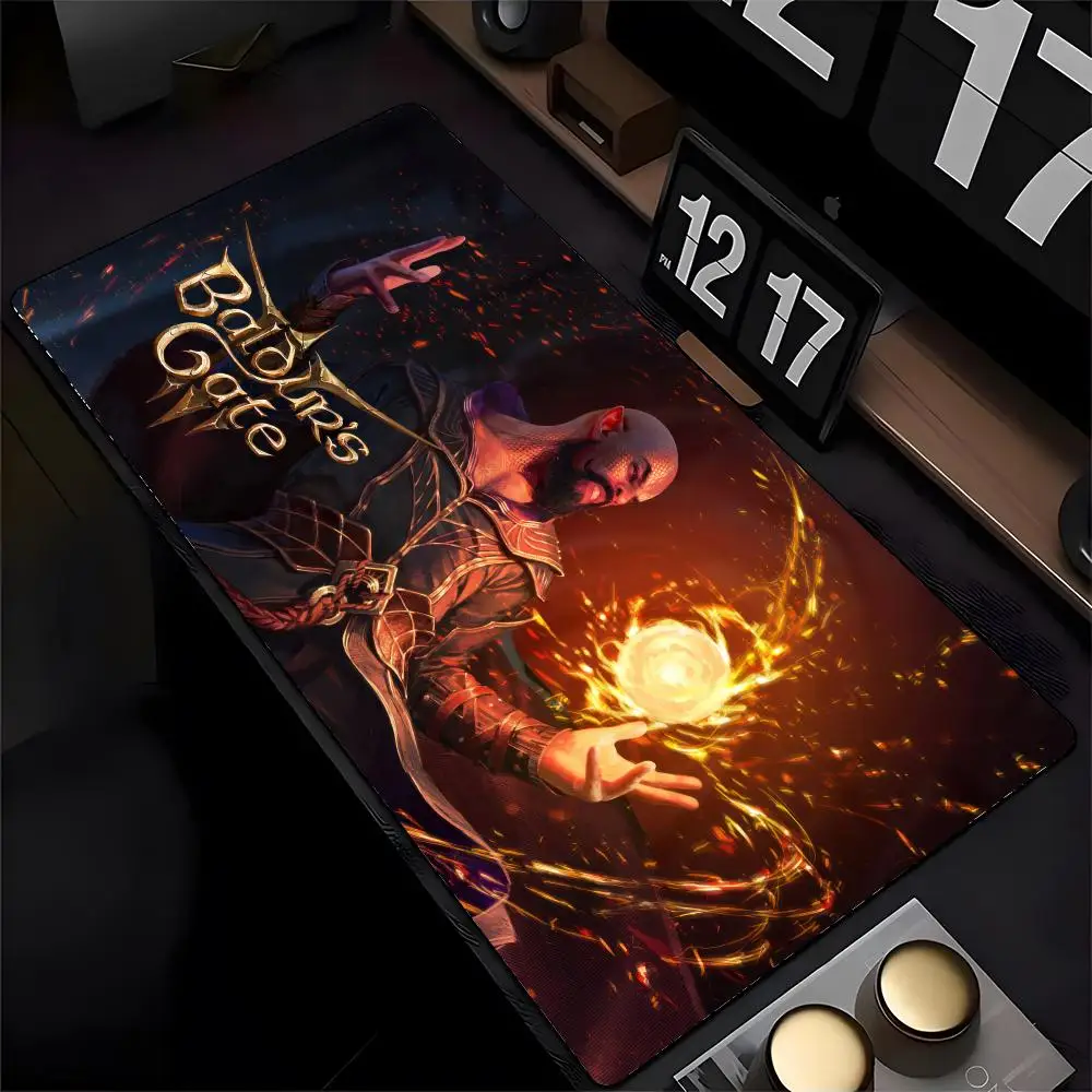 B-Baldurs Gate 3 Mouse Pad Mousepad HD Printing Computer Gamers Locking Edge Non-slip Mouse Pad XXL90x40cm Keyboard PC Desk Pad