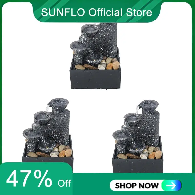 

SUNFLO 3X домашний офис настольный маленький фонтан счастливые струящиеся водные украшения пейзажное украшение ремесло подарки