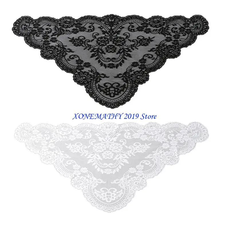 

F42F Полиэстер Свадебный шарф Элегантный головной платок с вышивкой для подружек невесты и гостей