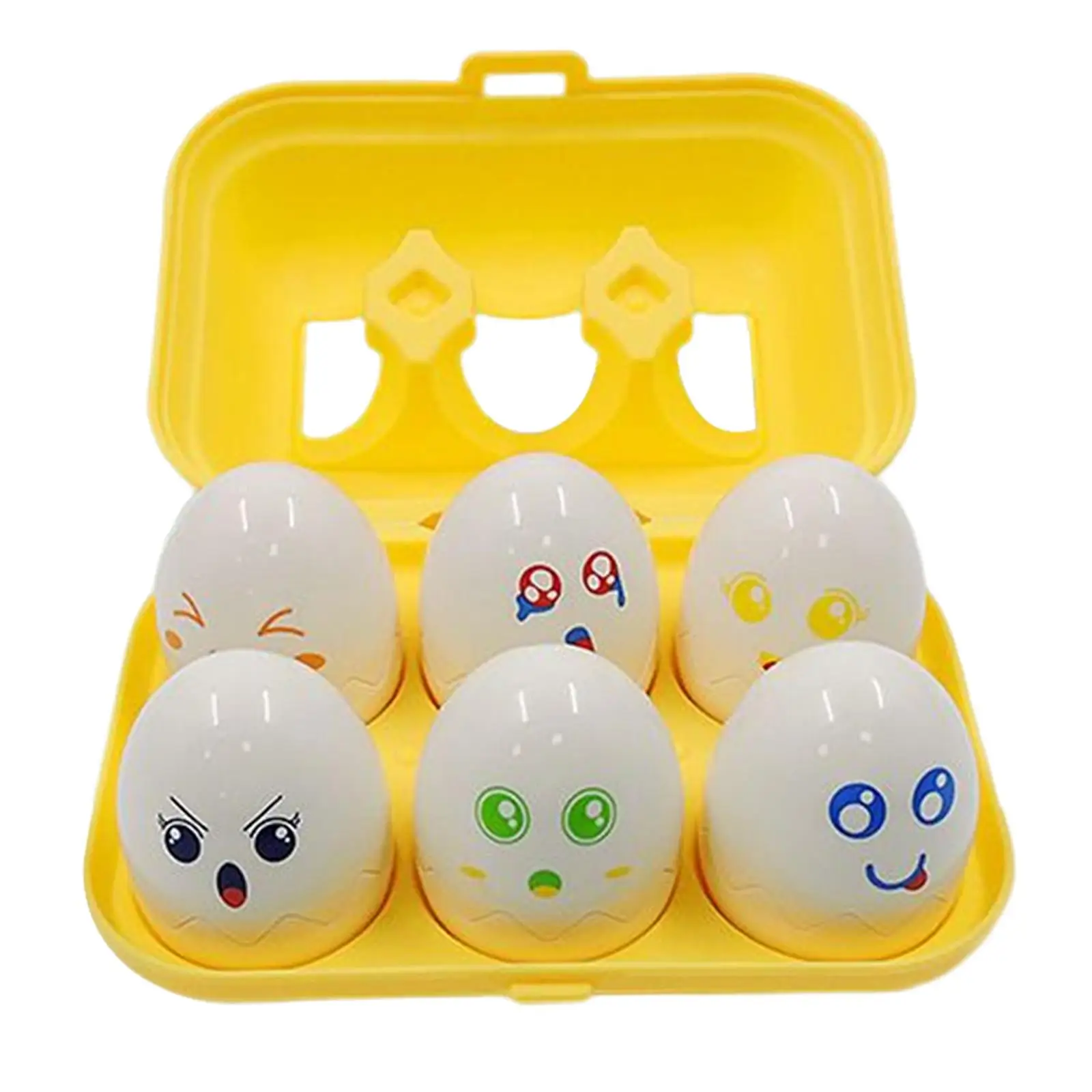 6 pçs montessori cor correspondência ovos brinquedo classificação com caixa de armazenamento de ovo brinquedos educativos precoces aprendizagem brinquedos para presentes