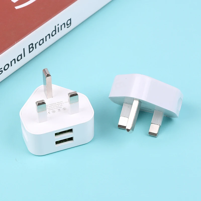 Adaptateur de chargeur mural universel, prise britannique, 3 broches, 1/2 ports USB, charge pour iPhone 11, Samsung, Huawei